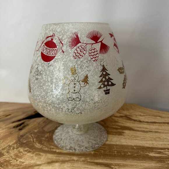 West Virginia Glass - Frosted - Confetti Splatter - Large Snifter - Christmas - Picture 3 of 9